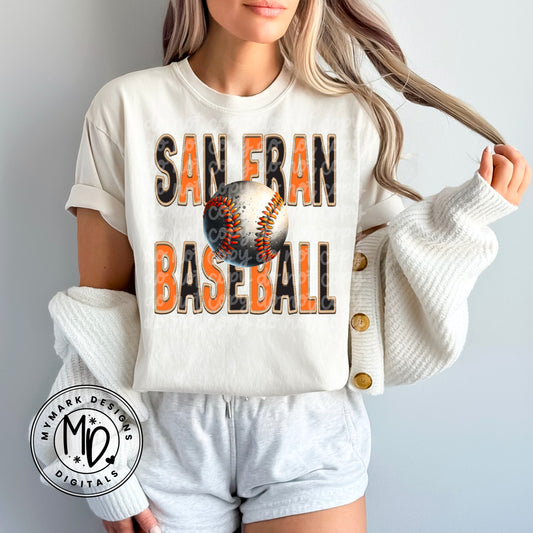 San Fran Baseball : Faux Embroidery : PNG