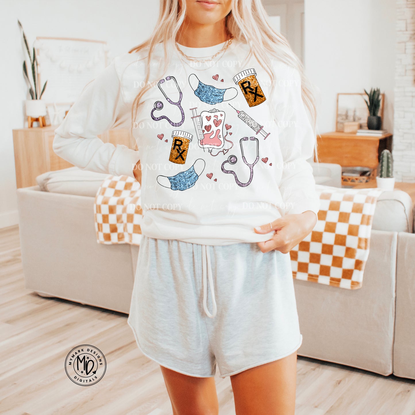 Nurse Grid : Faux Sequin : PNG