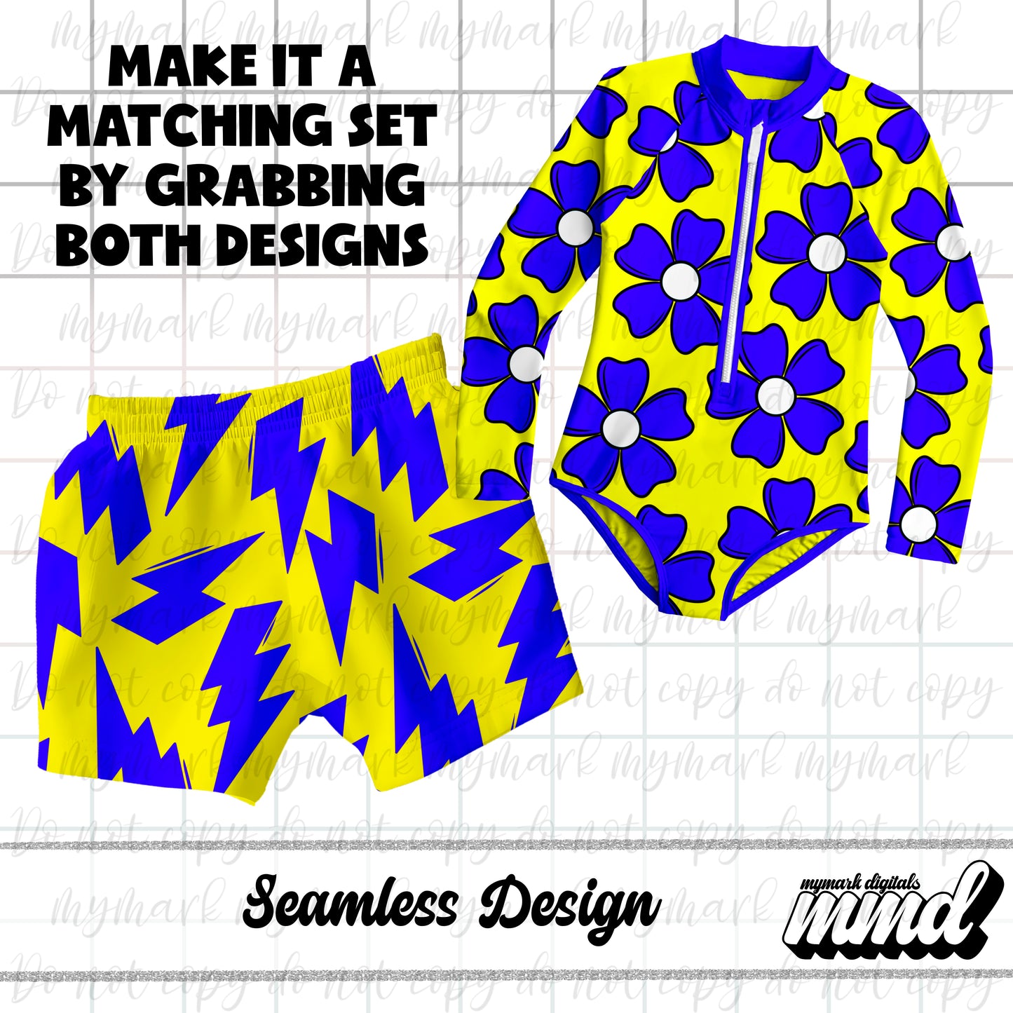 Swim Safe Floral Bundle | 4 Color Ways | Seamless Design | March 2025
