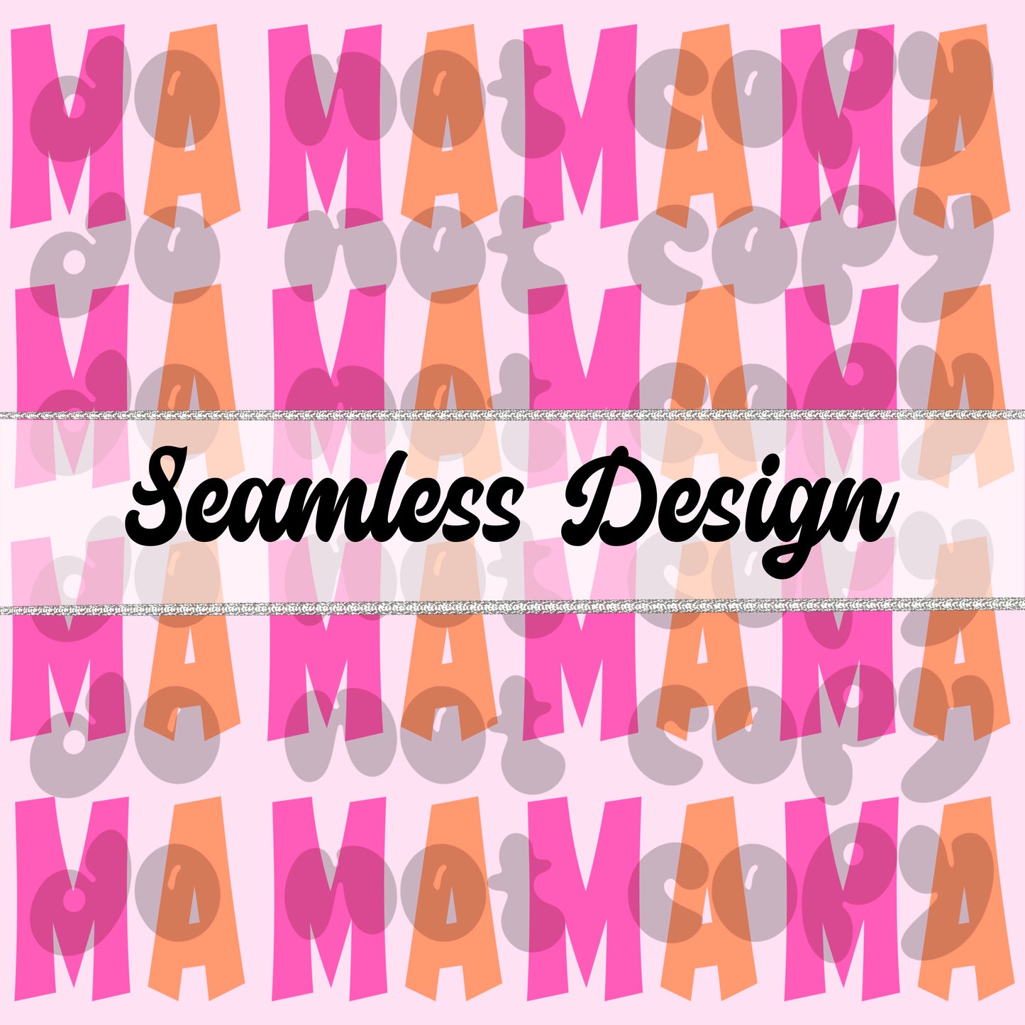 MAMA : Pink : Seamless Pattern : PNG