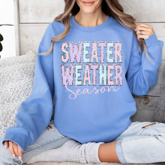 Sweater Weather : Pastels FAUX EMBROIDERY : PNG