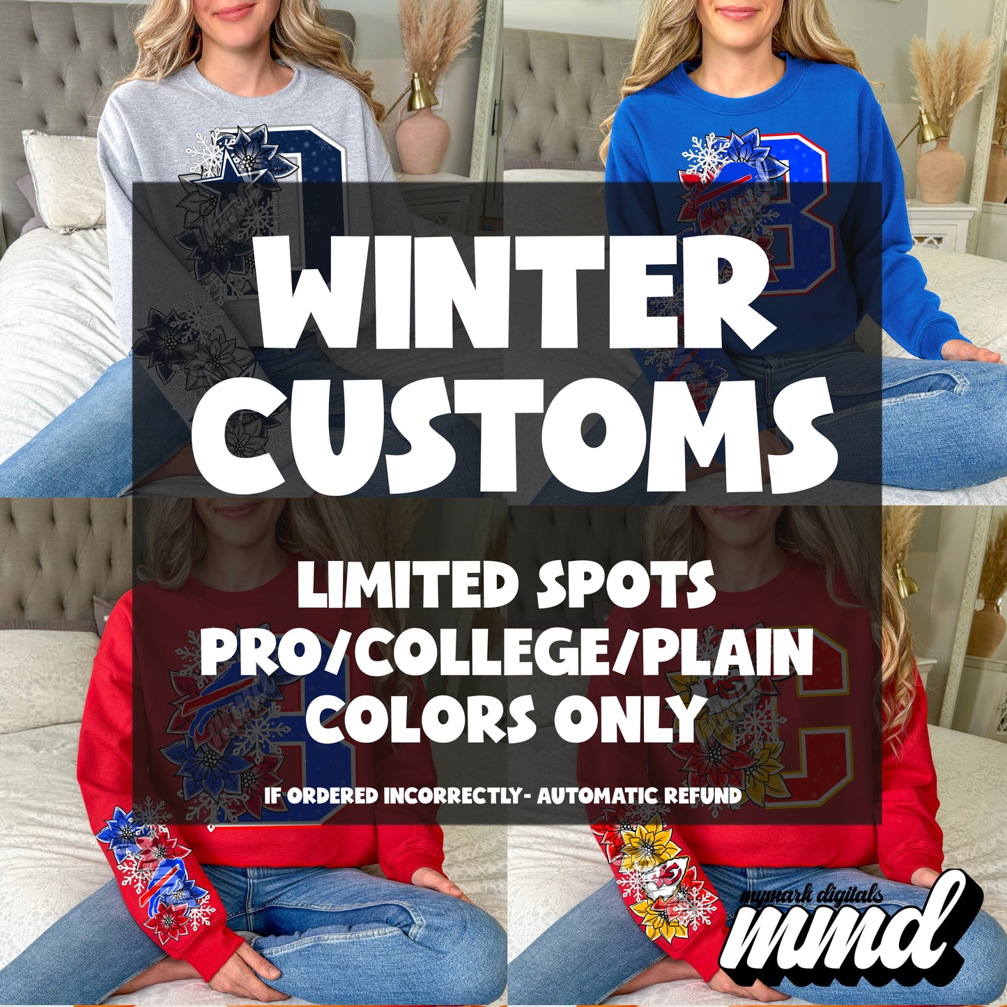 WINTER HALF FLORAL CUSTOM - TREE & VARSITY