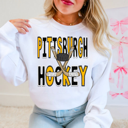 Pittsburgh Hockey : Faux Embroidery : PNG
