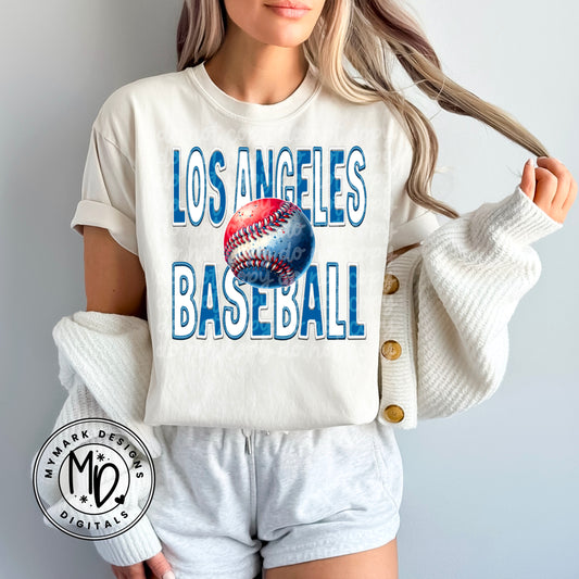LAD Baseball : Faux Embroidery : PNG
