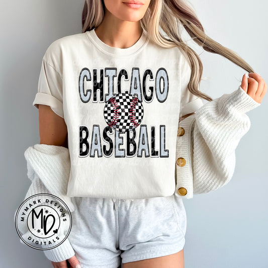 Chicago Baseball : Faux Embroidery : 1 : PNG