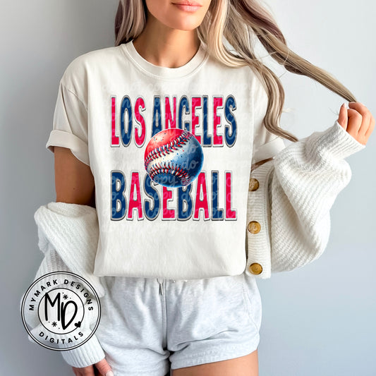 LAA Baseball : Faux Embroidery : PNG