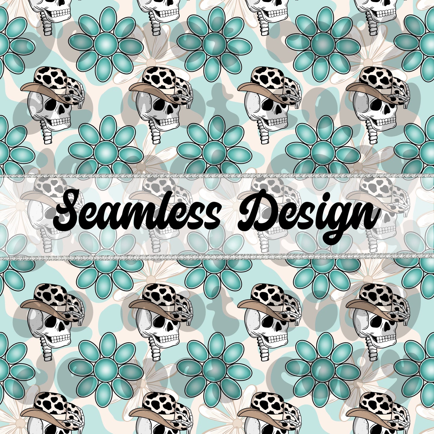 Western Skull : Seamless Design