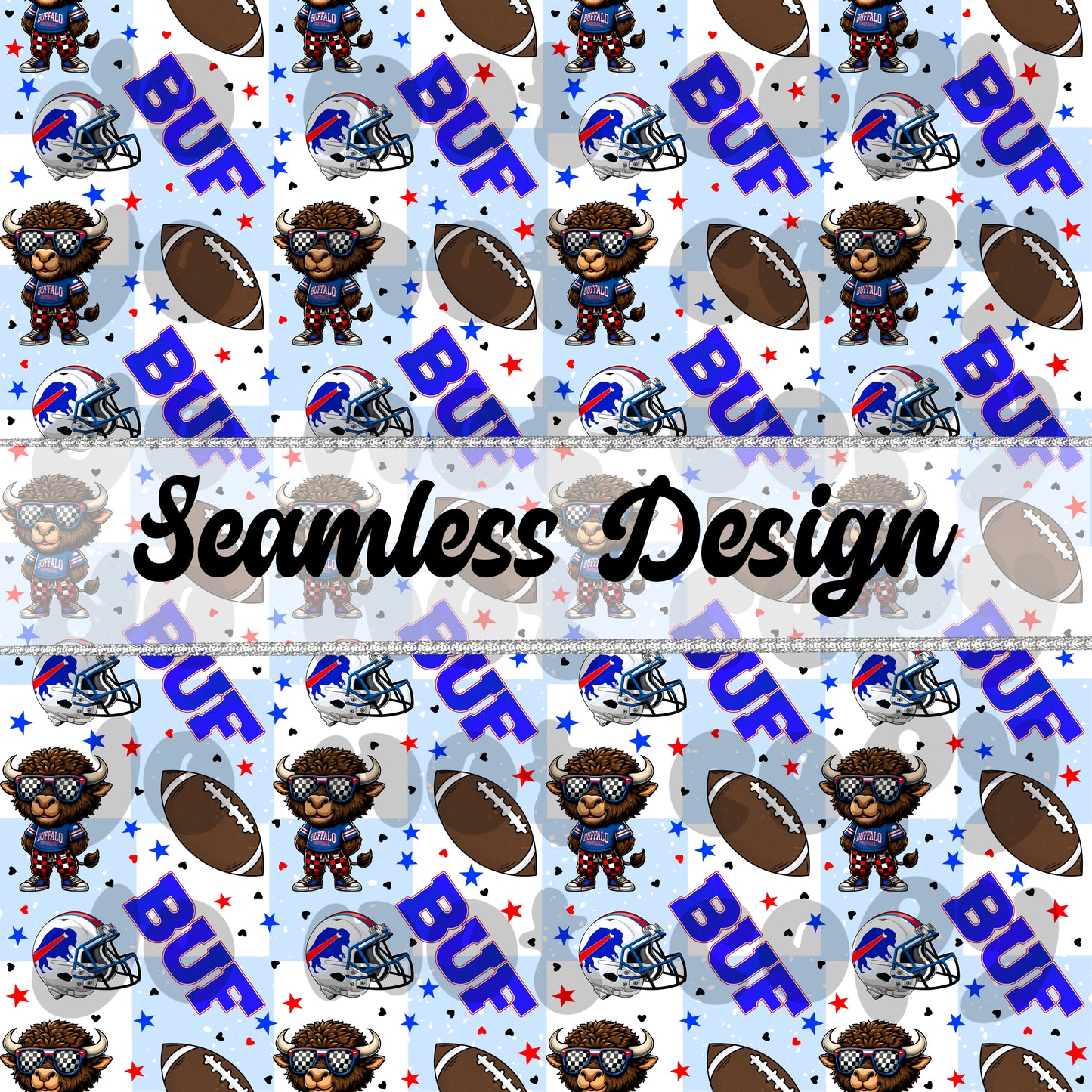 Buffalo Mascot : seamless : PNG