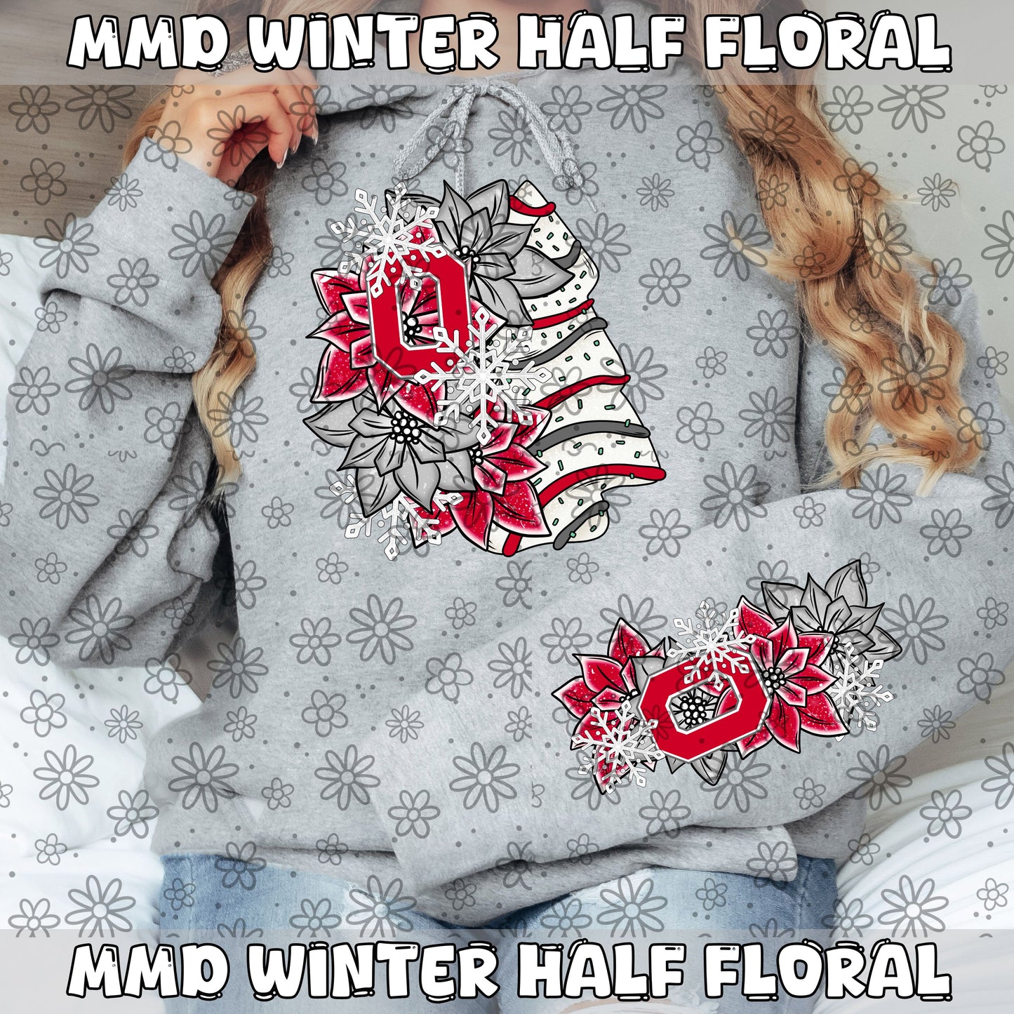 Winter Half Floral | Multiple Options | PNG