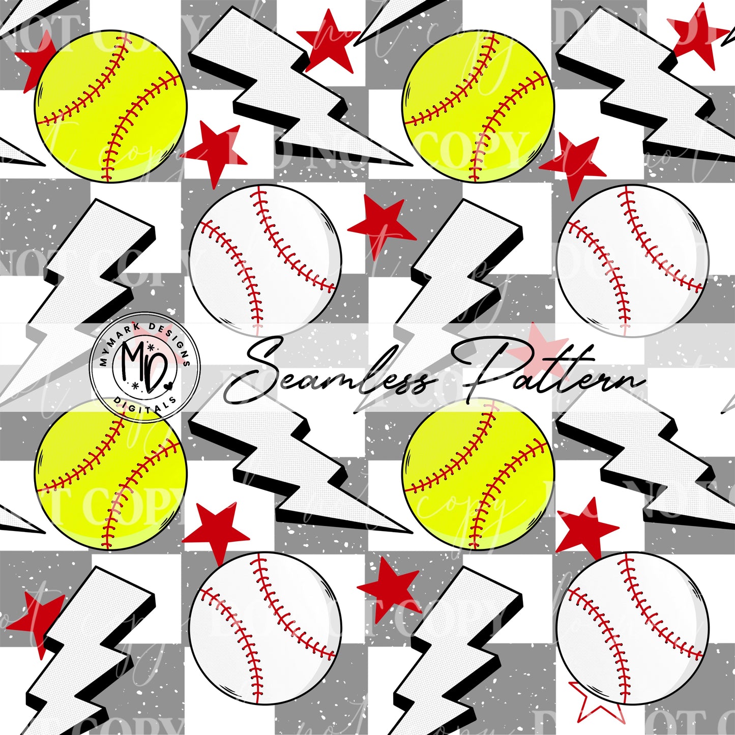 Mom of Both Baseball and Softball : Seamless Design