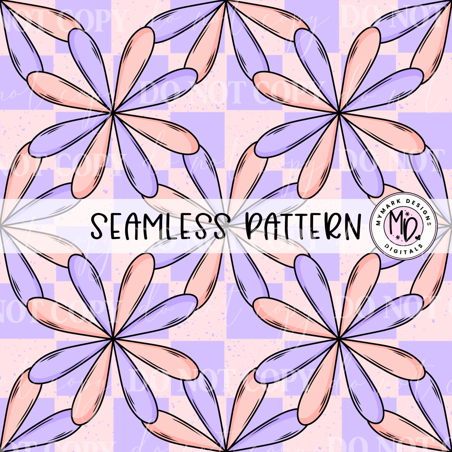 Pink & Purple Retro Floral : Seamless Design