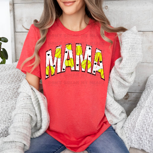 Mama : Softball : Faux Sequin : PNG : Digital Download
