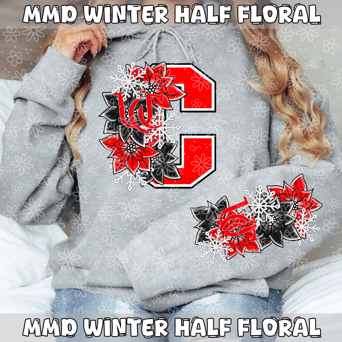 Winter Half Floral | Multiple Options | PNG