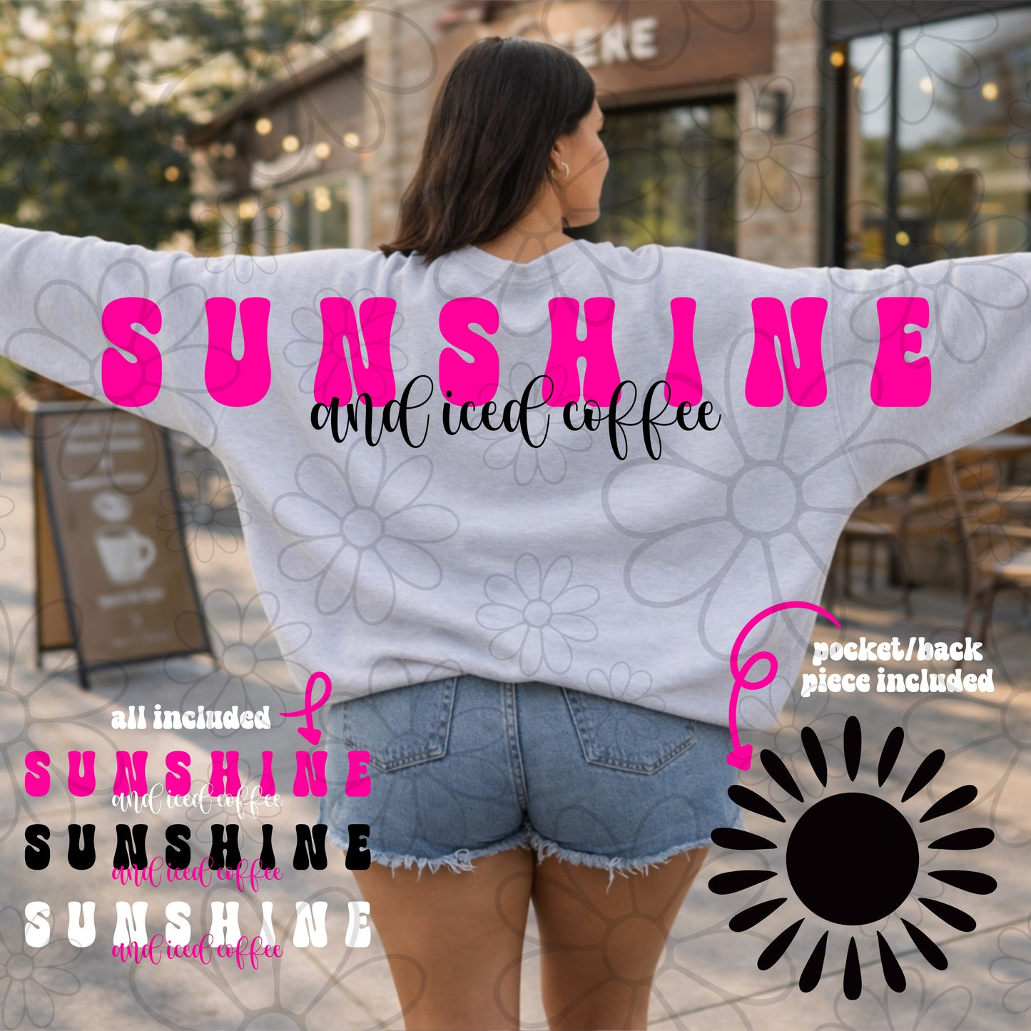 Sunshine & Iced Coffee Wingspan Big Back | PNG | FDD