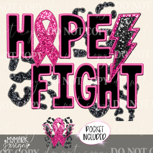 Hope, Fight : Breast Cancer Awareness : PNG