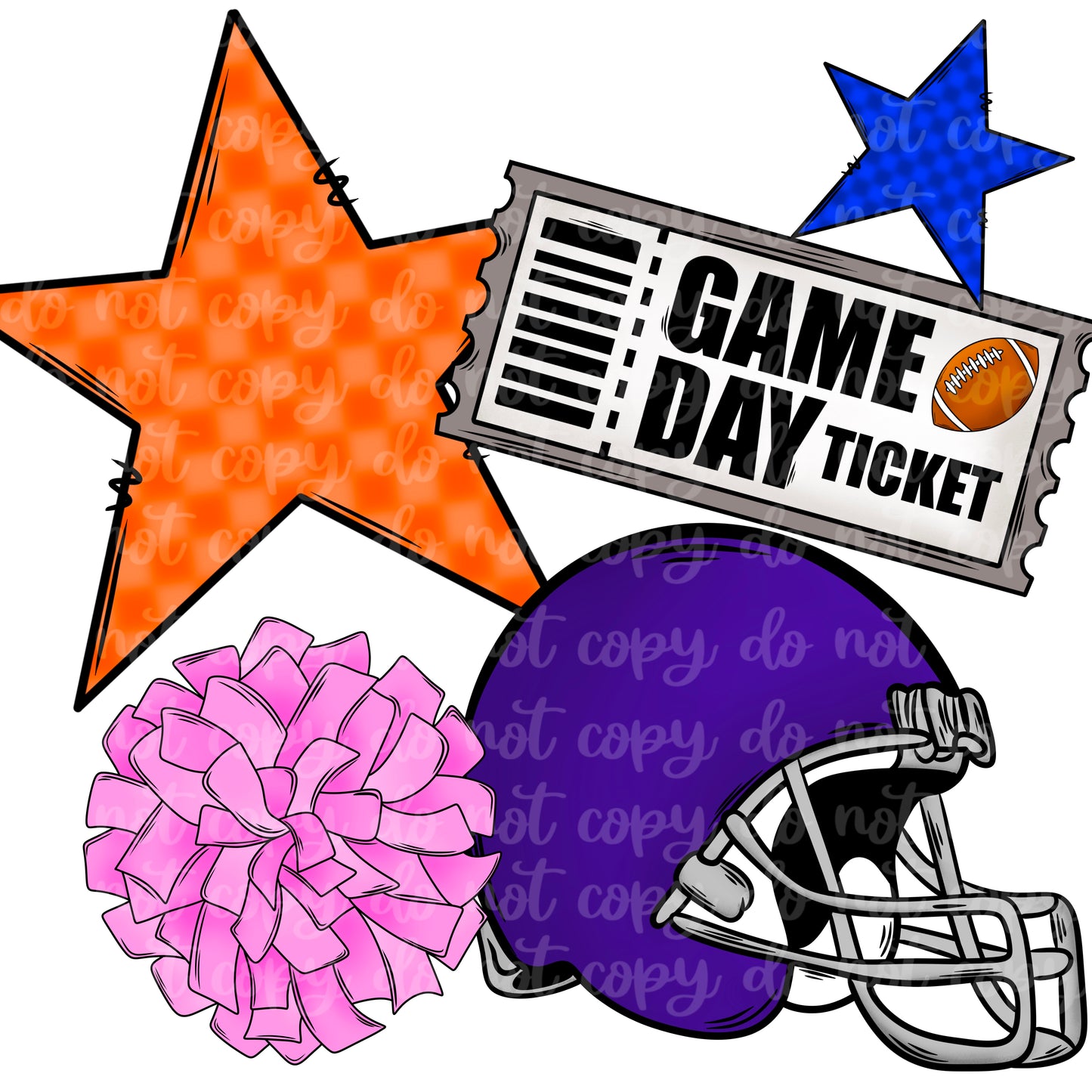 FOOTBALL THINGS CLIPART - Hand drawn | February Clipart 25