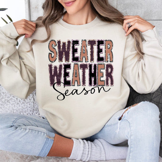 Sweater Weather : Maroon FAUX EMBROIDERY : PNG