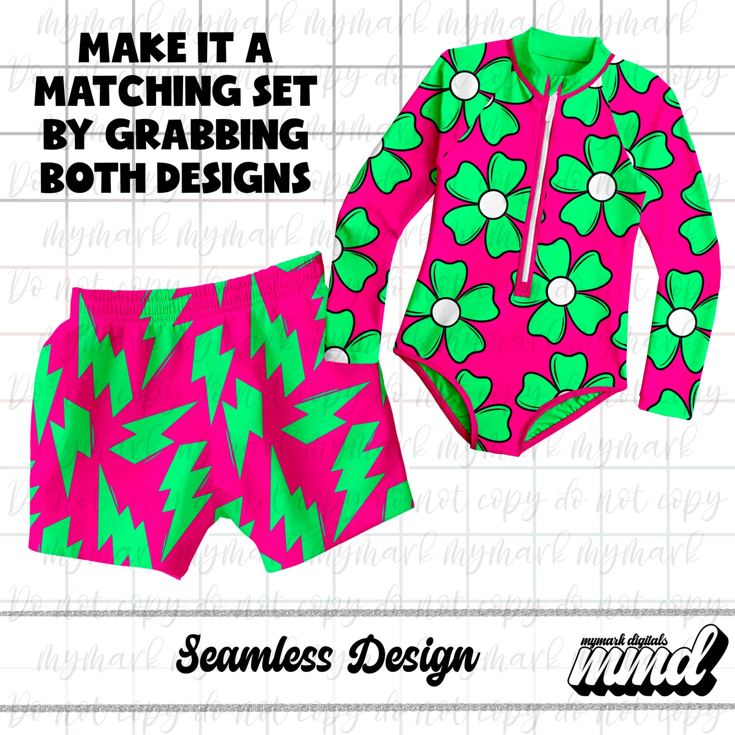 Swim Safe Floral Bundle | 4 Color Ways | Seamless Design | March 2025