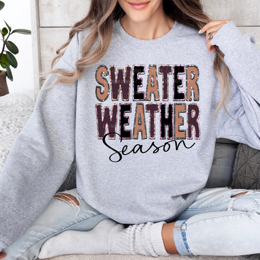 Sweater Weather : Maroon FAUX EMBROIDERY : PNG