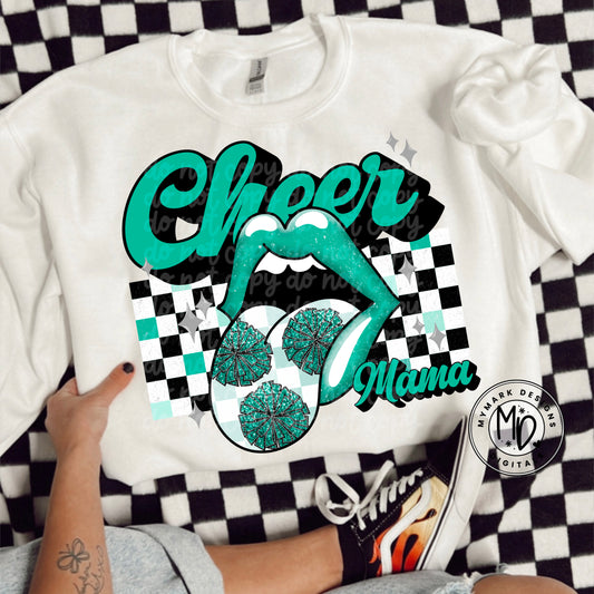 Cheer Mama Teal : 2 Images Included : PNG