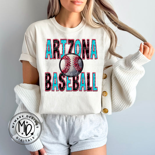 Arizona Baseball : Faux Embroidery : PNG