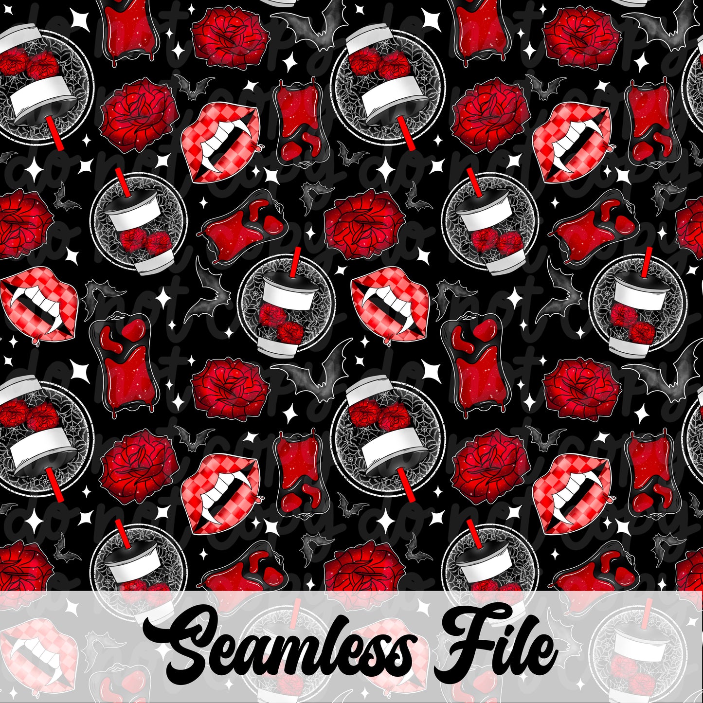 Blood Brew Cafe : seamless : PNG