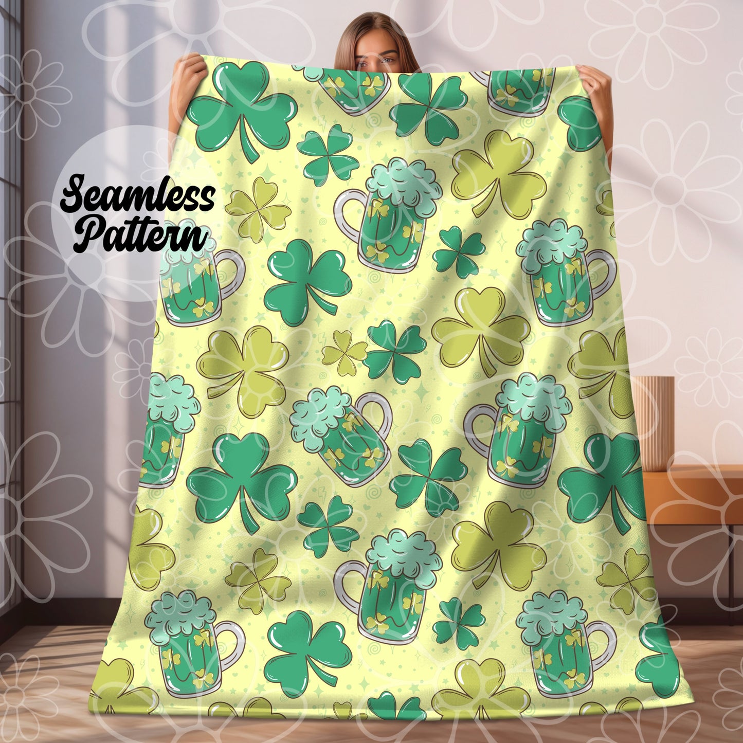 Green Beer Seamless | Repeating Pattern | January 2025