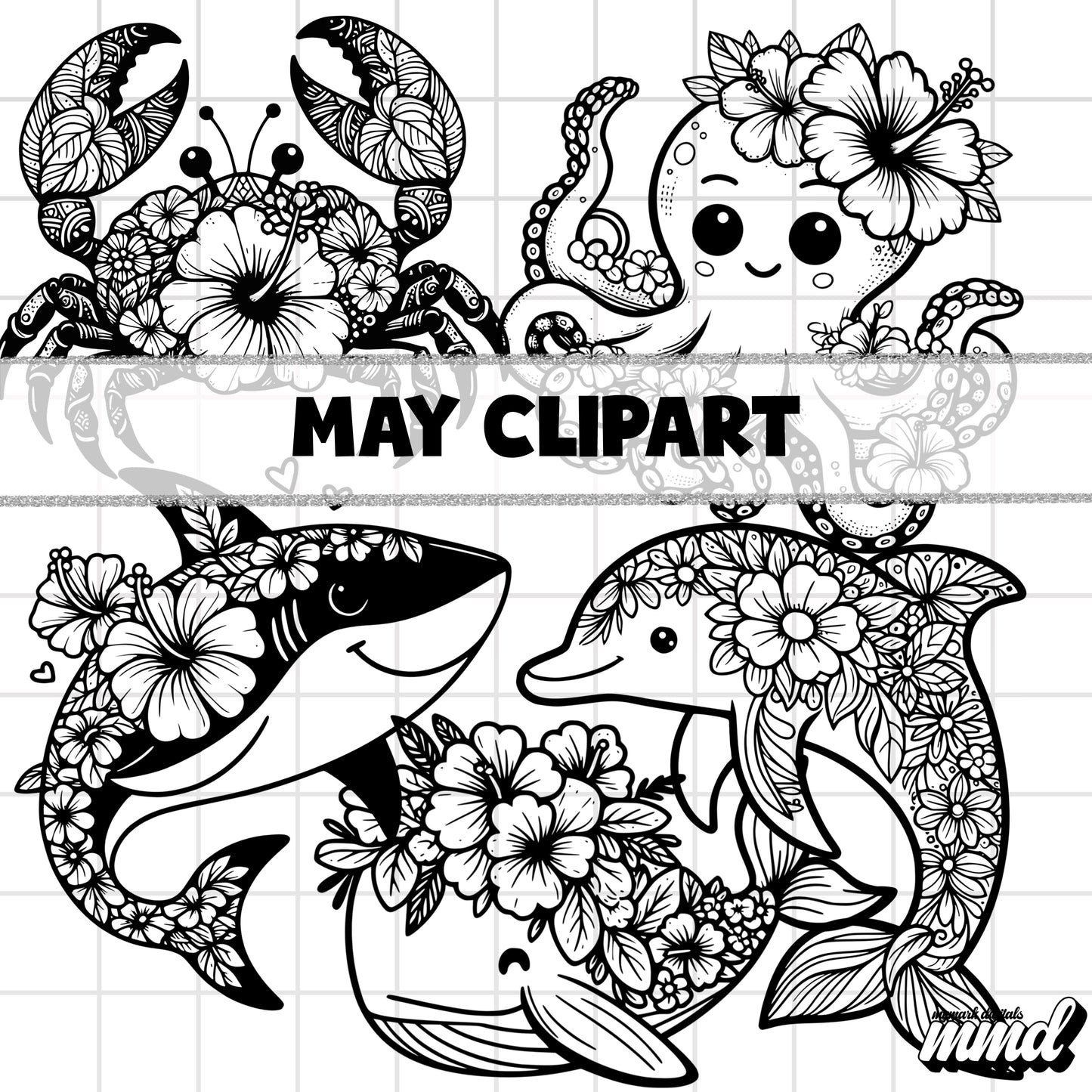 OUTLINE SUMMER CLIPART | May Clipart 25