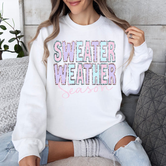Sweater Weather : Pastels FAUX EMBROIDERY : PNG