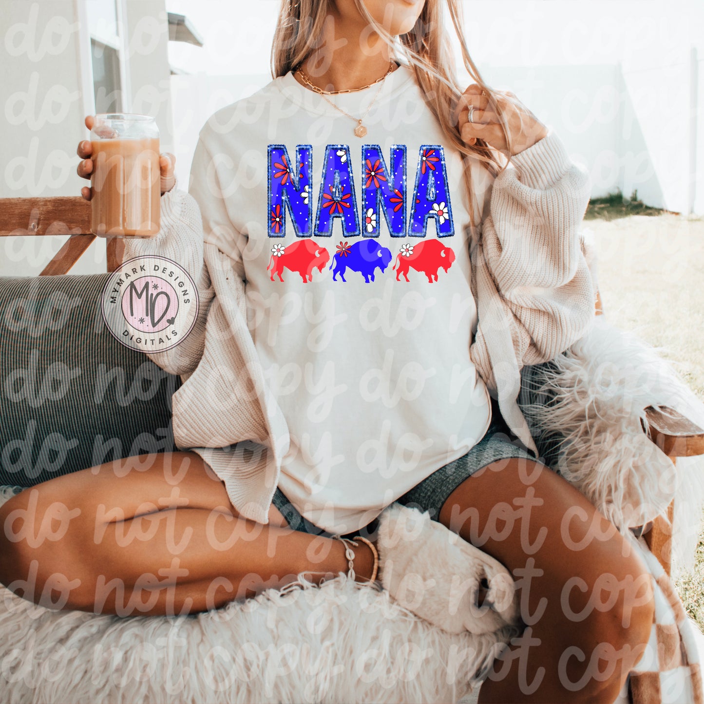 NANA : Buffalos : Springy Red & Blue : PNG