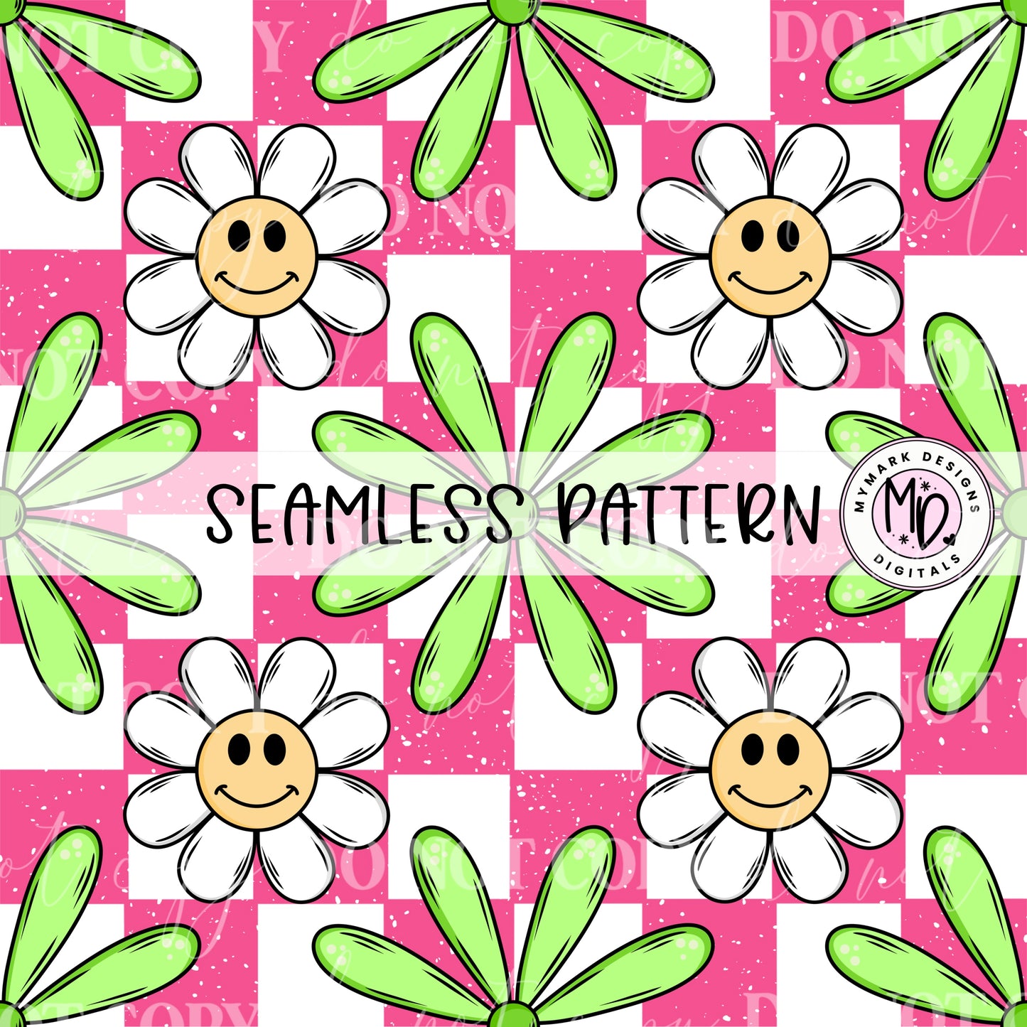 Neon Flower Retro : Seamless Design