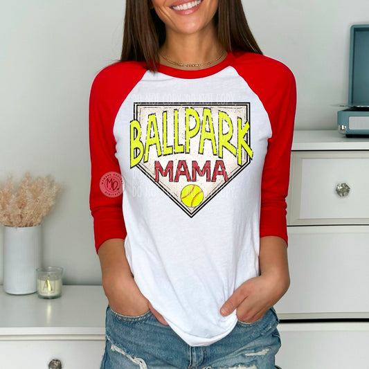 Ballbark Mama : Softball Mom : Faux Sequin : PNG : Digital Download