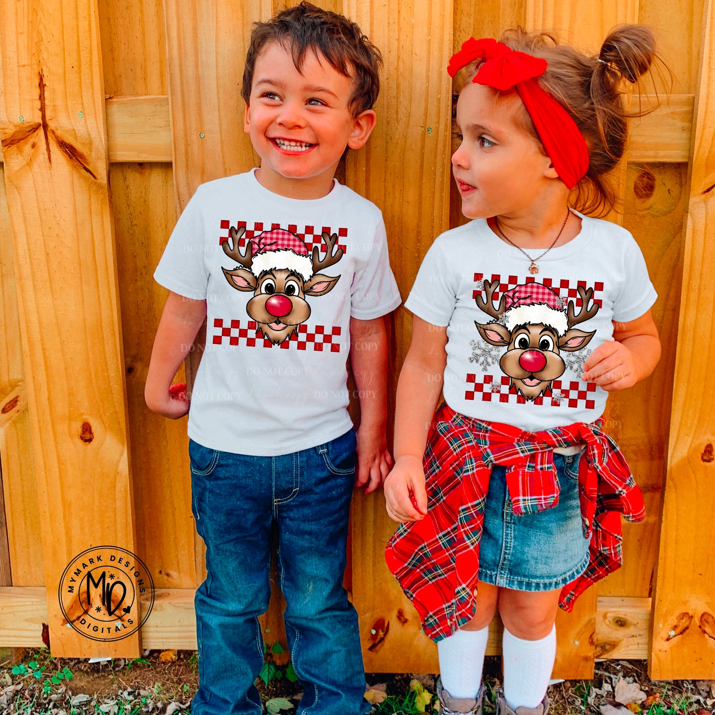 Christmas Reindeer : Faux Embroidery : PNG