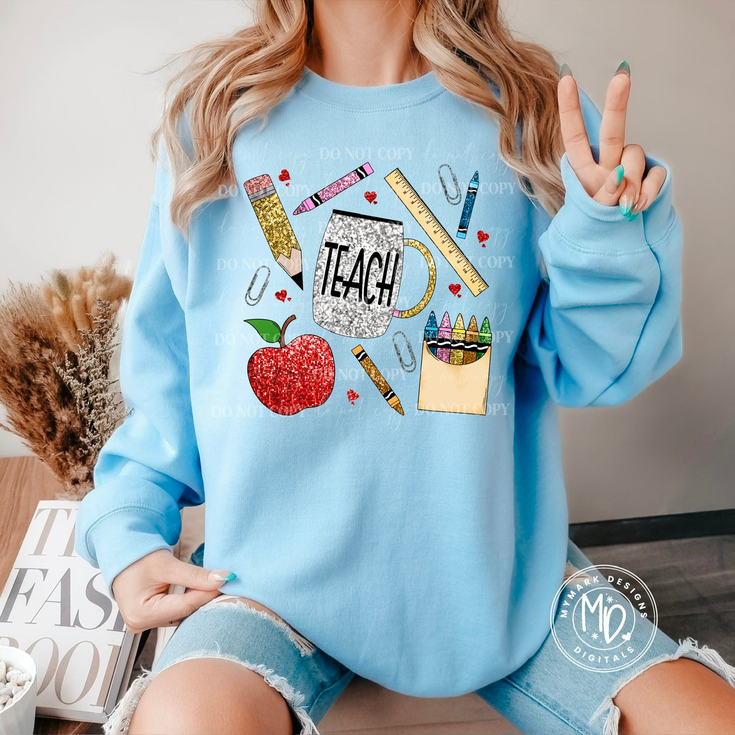 Teach : Faux Sequin : PNG