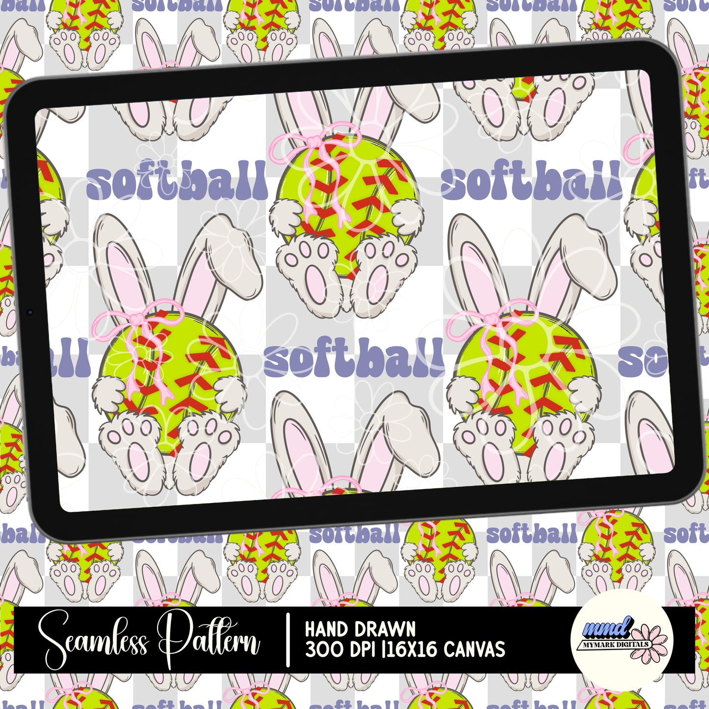Sport Bunny Seamless | MULTIPLE SPORT OPTIONS | Repeating Pattern | FDD