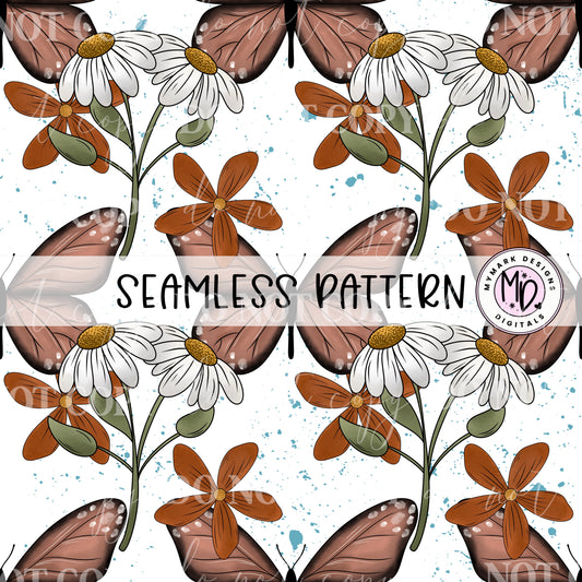 Cottage Core Butterflies  : Seamless Design
