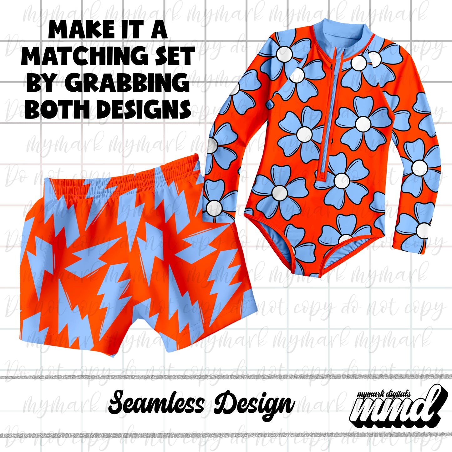 Swim Safe Bolt Bundle | 4 Color Ways | Seamless Design | March 2025