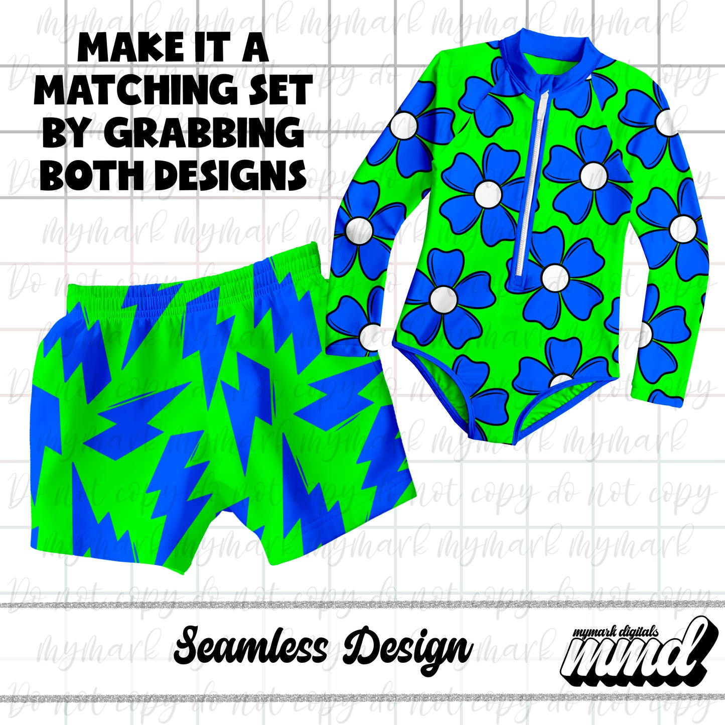 Swim Safe Floral Bundle | 4 Color Ways | Seamless Design | March 2025