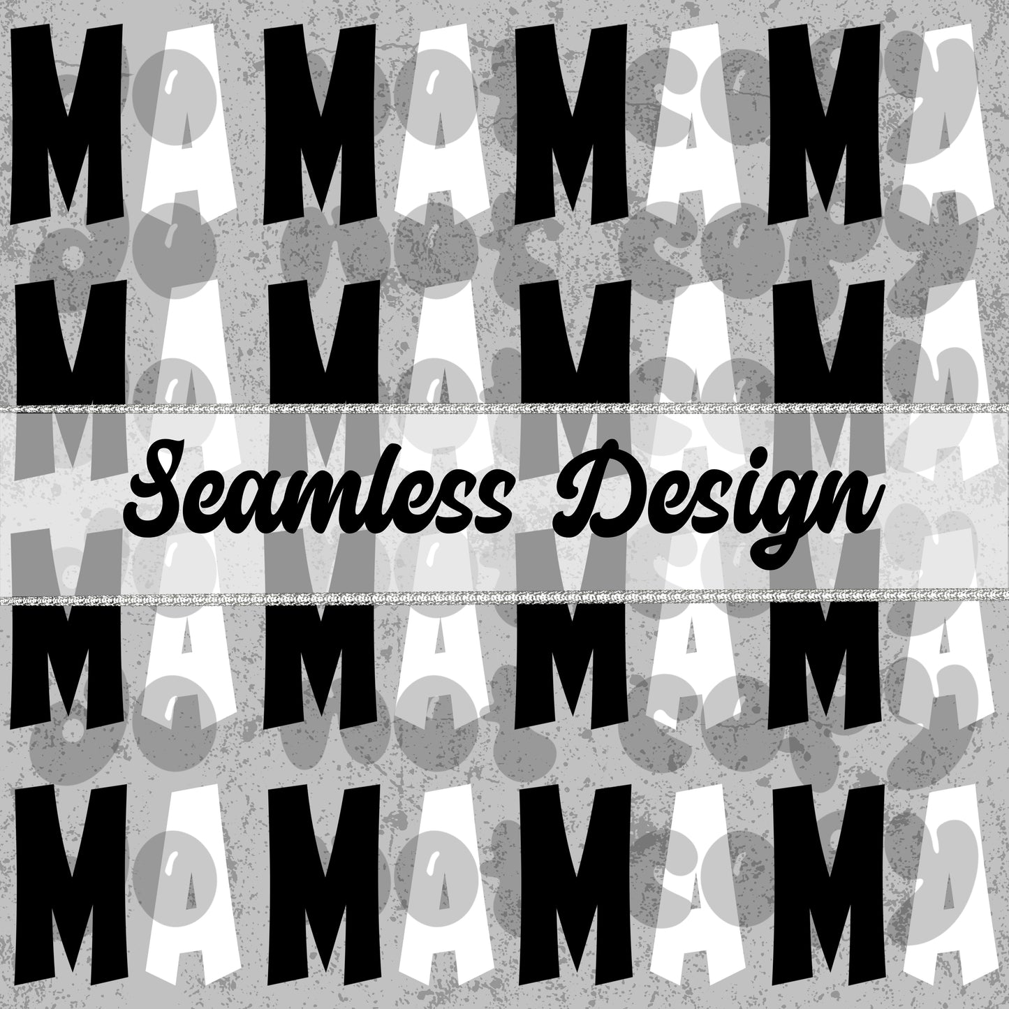 MAMA : Mono : Seamless Pattern : PNG