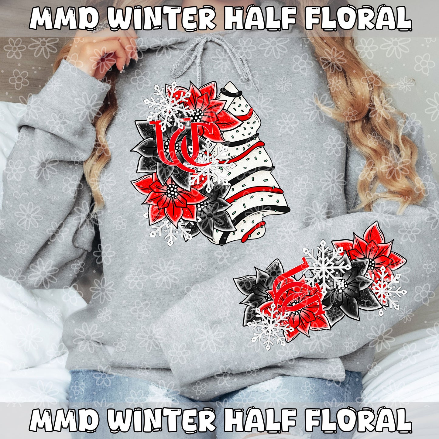 Winter Half Floral | Multiple Options | PNG