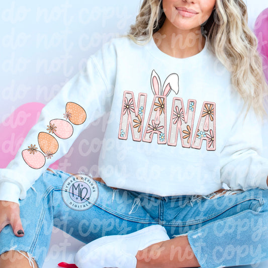 NANA Bunny : Faux Embroidery : Sleeve Combo PNG