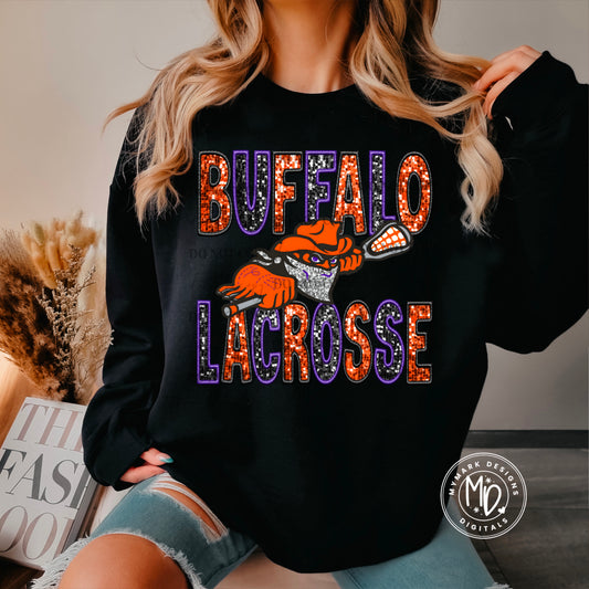 Buffalo L :  Sequin Faux Embroidery : PNG