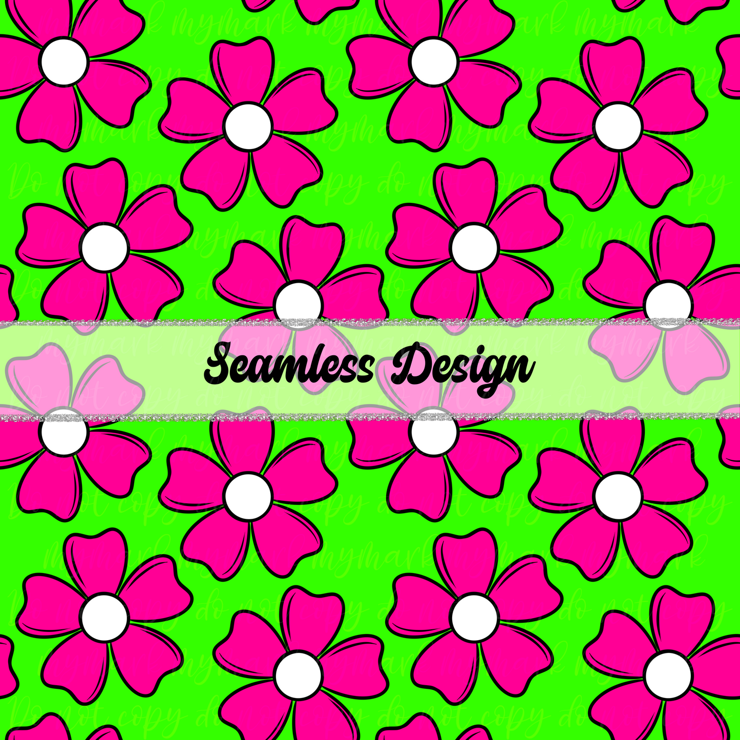 Swim Safe Neon Lime Floral | Seamless Design | March 2025