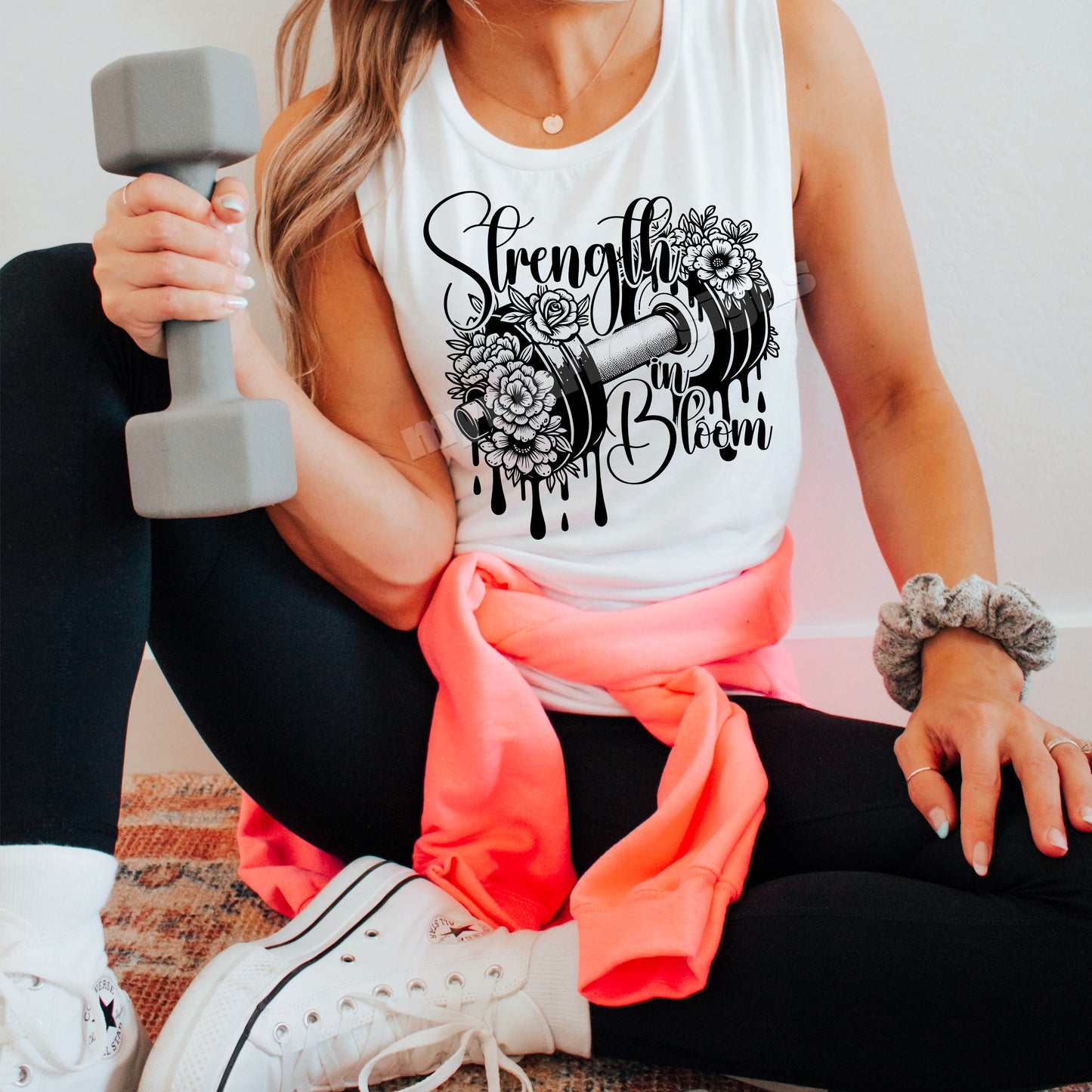 Strength In Bloom | Single Color | Gym | PNG | February 2025 (Copy)