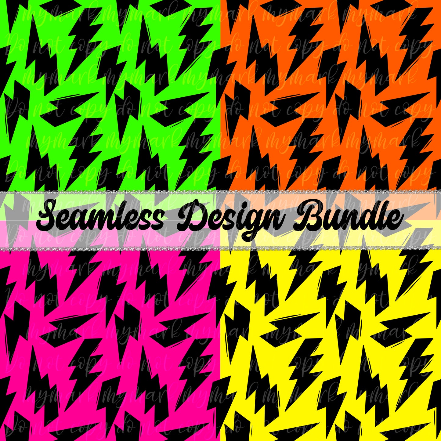 Swim Safe Neon Bolt Bundle | 4 Color Ways | Seamless Design | March 2025
