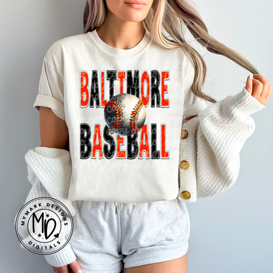 Baltimore Baseball : Faux Embroidery : PNG
