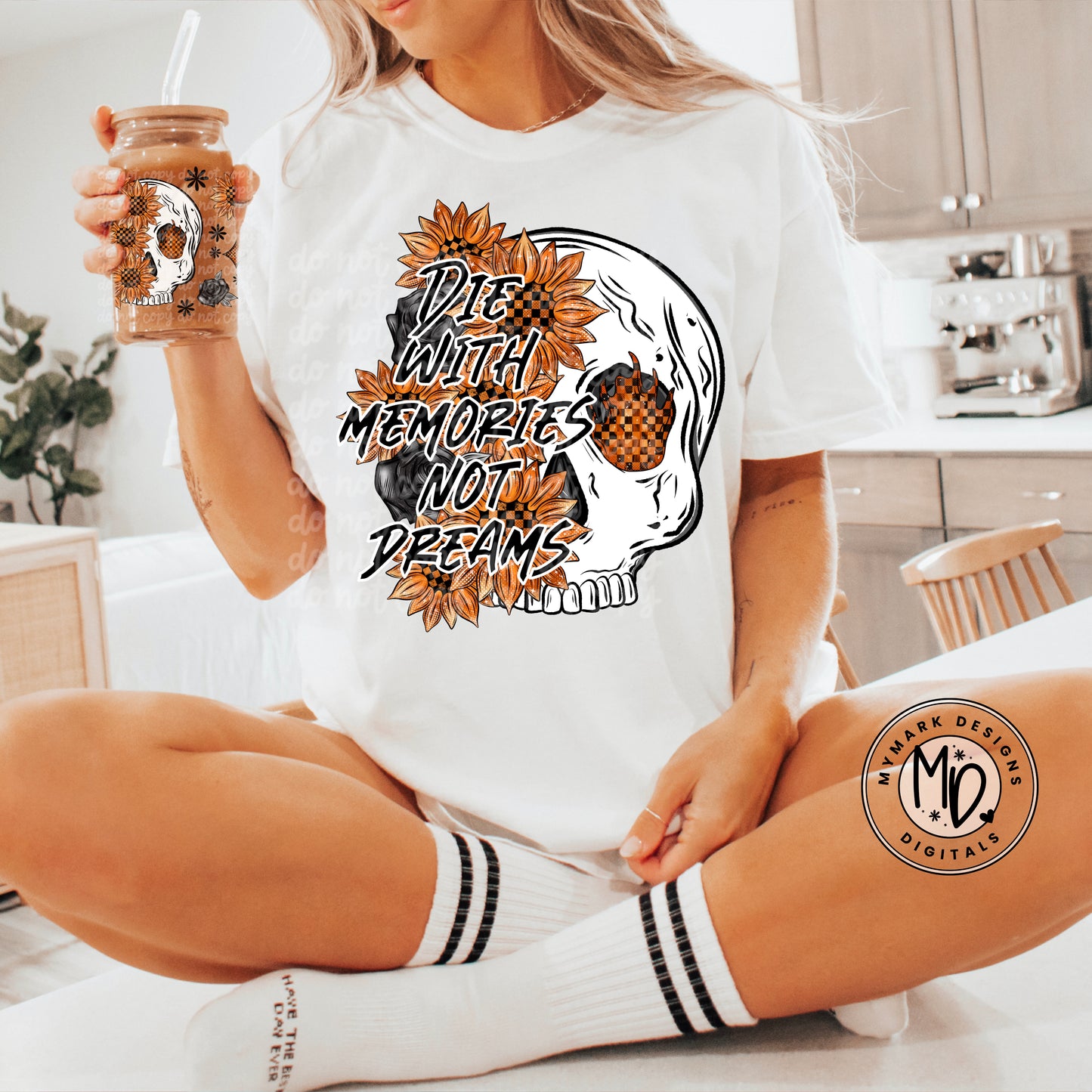 Die With Memories Not Dreams Skull : PNG