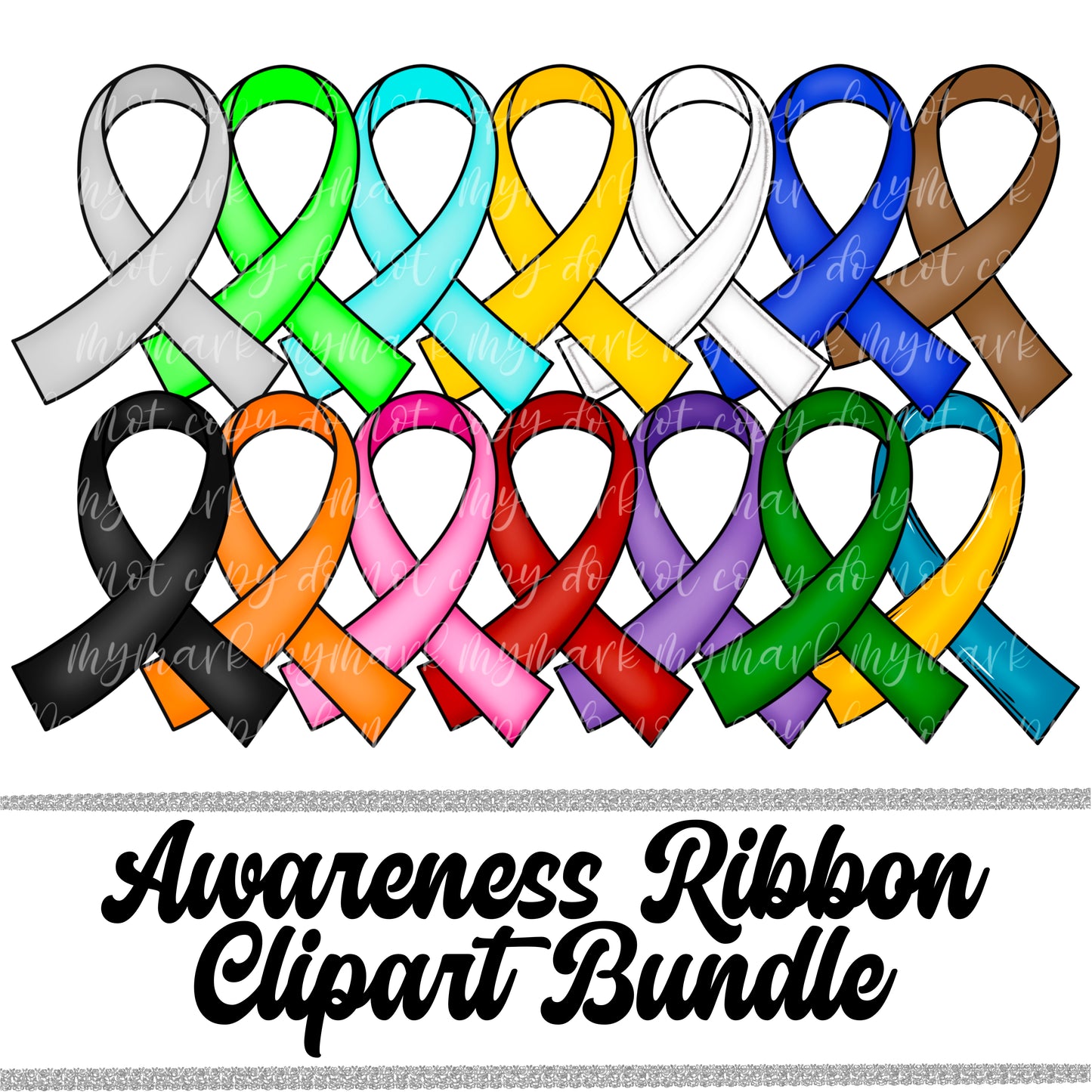 AWARENESS RIBBON CLIPART | March Clipart 25