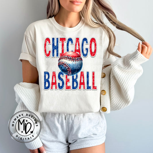 Chicago Baseball : Faux Embroidery : 2 : PNG