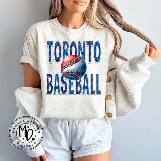 Toronto Baseball : Faux Embroidery : PNG